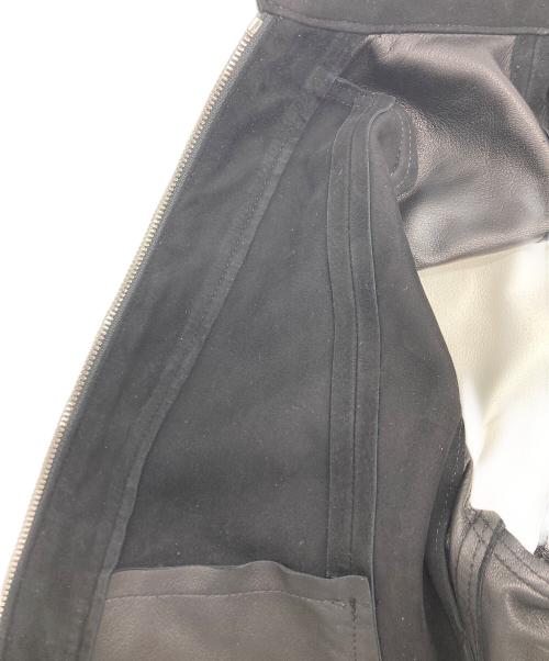 FORSOMEONE（フォーサムワン）FORSOMEONE (フォーサムワン) シープレザージャケット ブラック×ホワイト サイズ:SIZE50の古着・服飾アイテム