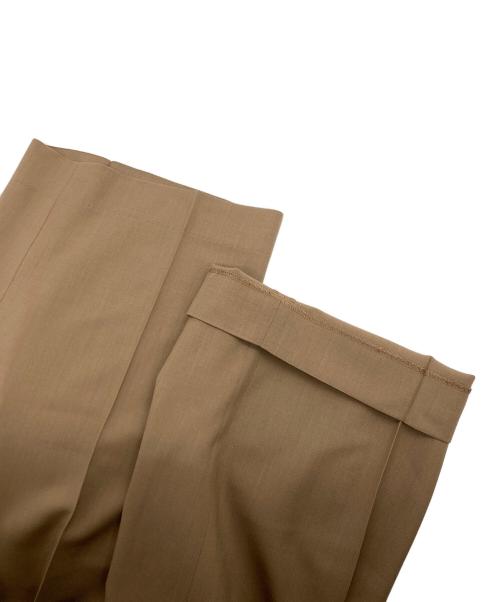 MARKAWARE（マーカウェア）MARKAWARE (マーカウェア) 3/72アルゼンチンウールトロピカルサバイバルクロス / フラットフロントワイドトラウザーズ ベージュ サイズ:SIZE1 未使用品の古着・服飾アイテム