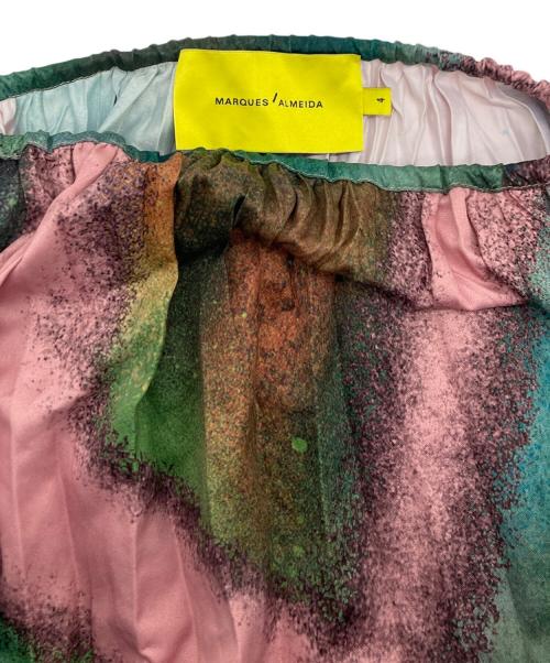 MARQUES'ALMEIDA（マルケスアルメイダ）MARQUES'ALMEIDA (マルケスアルメイダ) レップスカート グリーン×ピンク サイズ:SIZE 4の古着・服飾アイテム