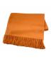 HERMES（エルメス）の古着「ロゴ刺繍 カシミヤ フリンジマフラー」｜オレンジ