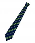 HERMESエルメス）の古着「ベルト柄 ネクタイ」｜グリーン×ネイビー