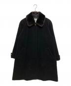 Burberry'sバーバリー）の古着「ファー付きウールコート」｜ブラック