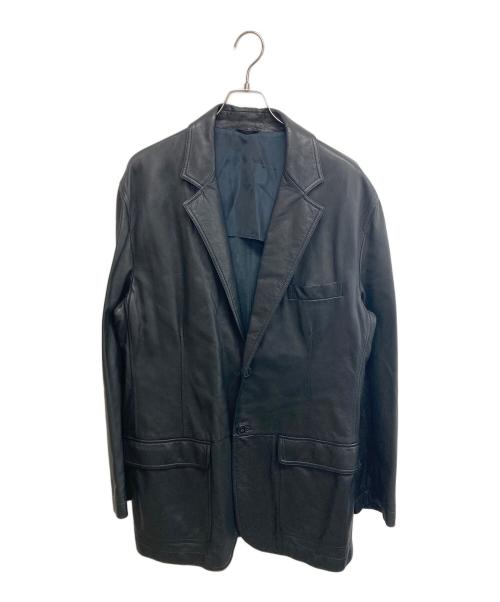 Z Zegna（ジー・ゼニア）Z Zegna (ジー・ゼニア) レザーテーラードジャケット ブラック サイズ:SIZE XXXLの古着・服飾アイテム