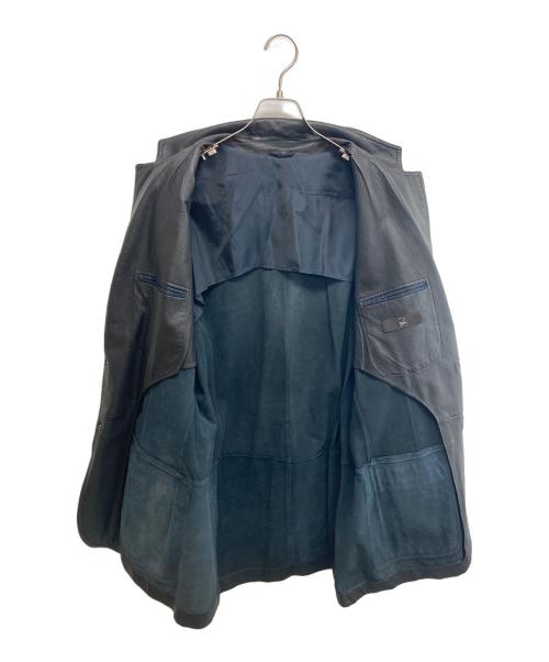 Z Zegna（ジー・ゼニア）Z Zegna (ジー・ゼニア) レザーテーラードジャケット ブラック サイズ:SIZE XXXLの古着・服飾アイテム