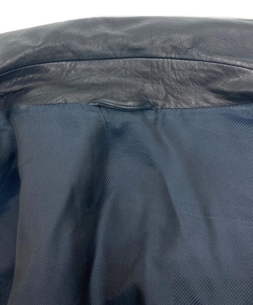 Z Zegna（ジー・ゼニア）Z Zegna (ジー・ゼニア) レザーテーラードジャケット ブラック サイズ:SIZE XXXLの古着・服飾アイテム