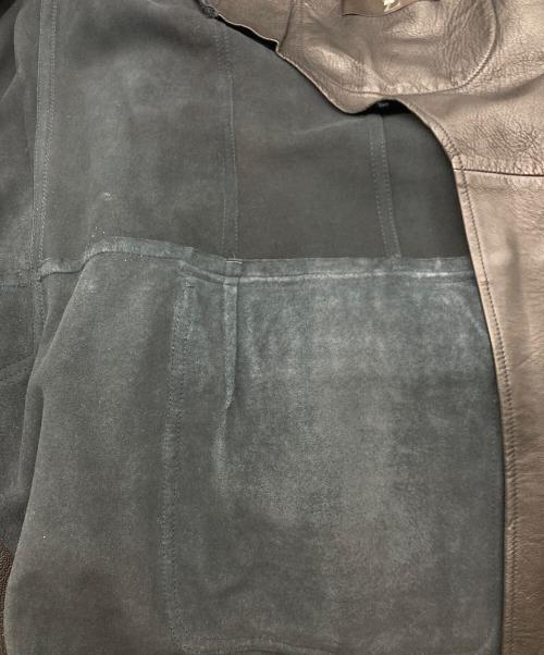 Z Zegna（ジー・ゼニア）Z Zegna (ジー・ゼニア) レザーテーラードジャケット ブラック サイズ:SIZE XXXLの古着・服飾アイテム