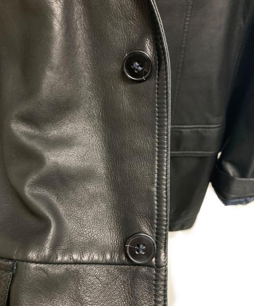 Z Zegna（ジー・ゼニア）Z Zegna (ジー・ゼニア) レザーテーラードジャケット ブラック サイズ:SIZE XXXLの古着・服飾アイテム