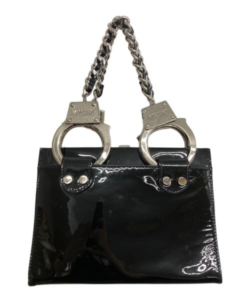 MOSCHINO（モスキーノ）MOSCHINO (モスキーノ) ハンドカフハンドルパテントハンドバッグ ブラック サイズ:実寸サイズをご参照下さい。の古着・服飾アイテム