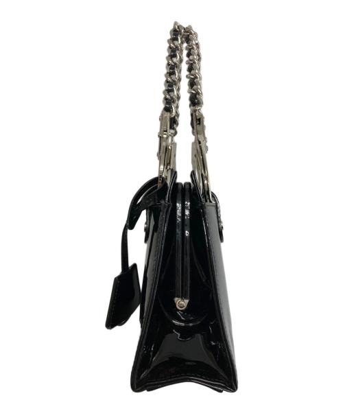 MOSCHINO（モスキーノ）MOSCHINO (モスキーノ) ハンドカフハンドルパテントハンドバッグ ブラック サイズ:実寸サイズをご参照下さい。の古着・服飾アイテム