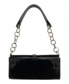 Salvatore Ferragamoサルヴァトーレ フェラガモ）の古着「パテントレザーチェーンショルダーバッグ」｜ブラック