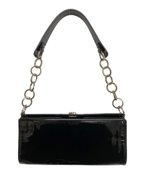 Salvatore Ferragamo（サルヴァトーレ フェラガモ）Salvatore Ferragamo (サルヴァトーレ フェラガモ) パテントレザーチェーンショルダーバッグ ブラック サイズ:実寸サイズをご参照下さい。の古着・服飾アイテム