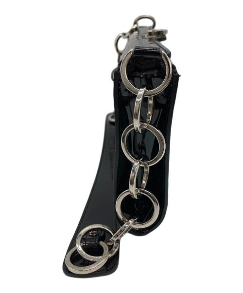 Salvatore Ferragamo（サルヴァトーレ フェラガモ）Salvatore Ferragamo (サルヴァトーレ フェラガモ) パテントレザーチェーンショルダーバッグ ブラック サイズ:実寸サイズをご参照下さい。の古着・服飾アイテム