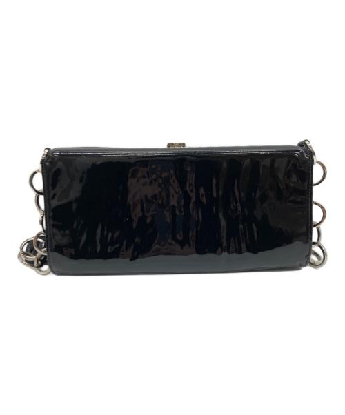 Salvatore Ferragamo（サルヴァトーレ フェラガモ）Salvatore Ferragamo (サルヴァトーレ フェラガモ) パテントレザーチェーンショルダーバッグ ブラック サイズ:実寸サイズをご参照下さい。の古着・服飾アイテム