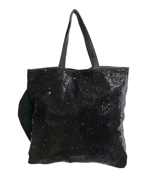 RED VALENTINO（レッドヴァレンティノ）RED VALENTINO (レッドヴァレンティノ) スパンコールリボントートバッグ ブラック サイズ:実寸サイズをご参照下さい。の古着・服飾アイテム