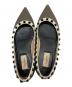 中古・古着 VALENTINO (ヴァレンティノ) スタッズフラットパンプス カーキ サイズ:SIZE 37：11000円