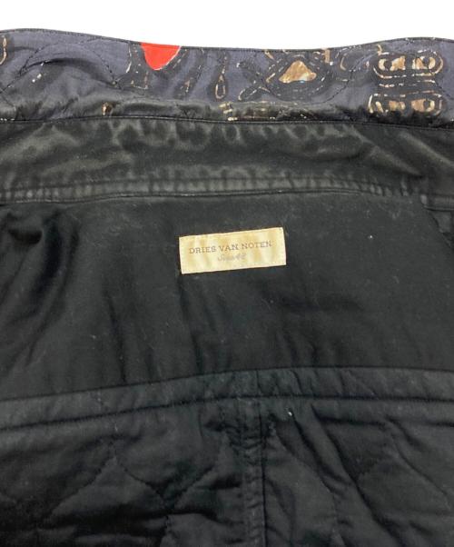 DRIES VAN NOTEN（ドリスヴァンノッテン）DRIES VAN NOTEN (ドリスヴァンノッテン) キルティングフローラルシャツジャケット ネイビー サイズ:SIZE 48の古着・服飾アイテム
