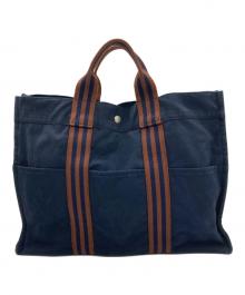 HERMES（エルメス）の古着「フールトゥMM トートバッグ」｜ネイビー×ブラウン
