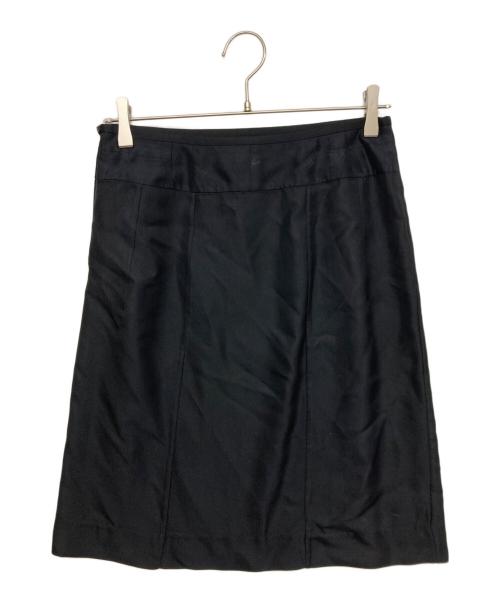 LOUIS VUITTON（ルイ ヴィトン）LOUIS VUITTON (ルイ ヴィトン) レーヨン シルク ロゴ スカート ブラック サイズ:SIZE 36の古着・服飾アイテム