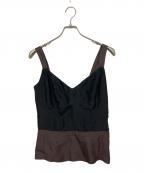 LOUIS VUITTONルイ ヴィトン）の古着「シルク混 キャミソール」｜ブラック×ブラウン