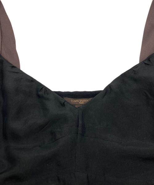 LOUIS VUITTON（ルイ ヴィトン）LOUIS VUITTON (ルイ ヴィトン) シルク混 キャミソール ブラック×ブラウン サイズ:SIZE 36の古着・服飾アイテム