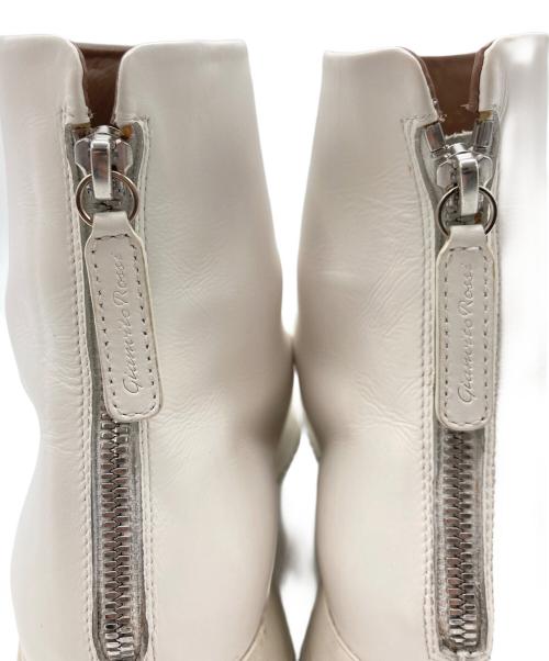 Gianvito Rossi（ジャンヴィト ロッシ）Gianvito Rossi (ジャンヴィト ロッシ) ジップアップ  レザー ショートブーツ ホワイト サイズ:SIZE 41の古着・服飾アイテム