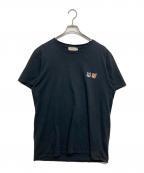 maison kitsuneメゾンキツネ）の古着「ダブルフォックスヘッド Tシャツ」｜ブラック