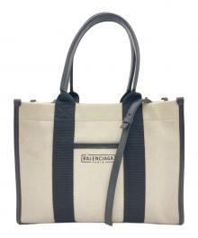 BALENCIAGA（バレンシアガ）の古着「HARDWARE TOTE S/2way トートバッグ」｜アイボリー×ブラック