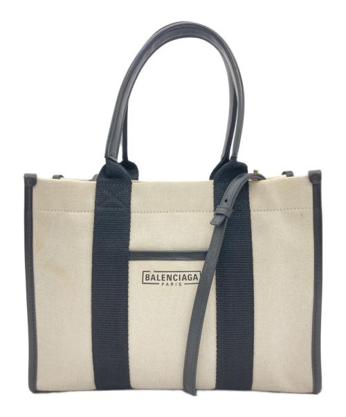 BALENCIAGA（バレンシアガ）BALENCIAGA (バレンシアガ) HARDWARE TOTE S/2way トートバッグ アイボリー×ブラックの古着・服飾アイテム