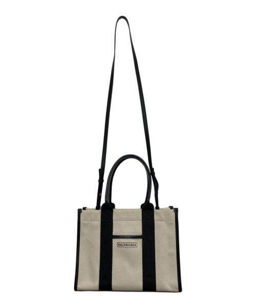 BALENCIAGA（バレンシアガ）BALENCIAGA (バレンシアガ) HARDWARE TOTE S/2way トートバッグ アイボリー×ブラックの古着・服飾アイテム