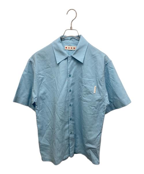 MARNI（マルニ）MARNI (マルニ) ウールトロピカルオープンカラーS/Sシャツ ブルー サイズ:SIZE46の古着・服飾アイテム