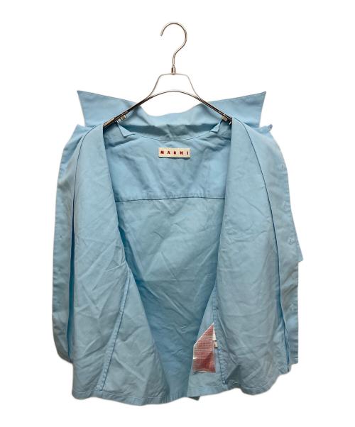 MARNI（マルニ）MARNI (マルニ) ウールトロピカルオープンカラーS/Sシャツ ブルー サイズ:SIZE46の古着・服飾アイテム