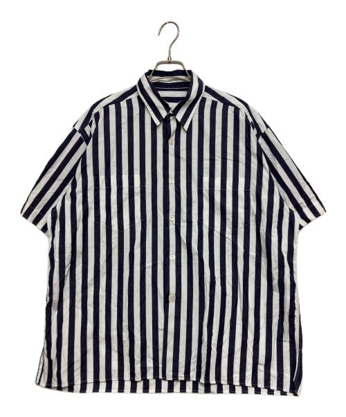 I am dork（アイアムドーク）I am dork (アイアムドーク) ストライプシャツ ホワイト×ネイビー サイズ:実寸サイズをご参照下さい。の古着・服飾アイテム