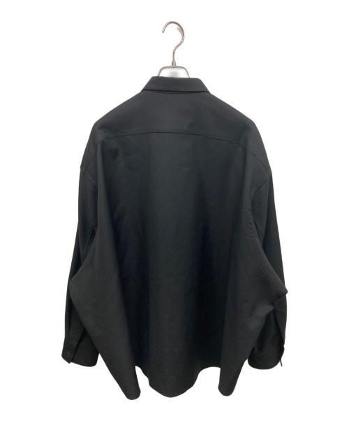 Graphpaper（グラフペーパー）Graphpaper (グラフペーパー) Stretch Kersey Oversized Shirt ブラック サイズ:SIZE Freeの古着・服飾アイテム