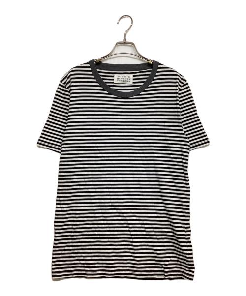 Maison Margiela（メゾンマルジェラ）Maison Margiela (メゾンマルジェラ) CREW NECK BORDER TEE ホワイト×ブラック サイズ:SIZE Sの古着・服飾アイテム