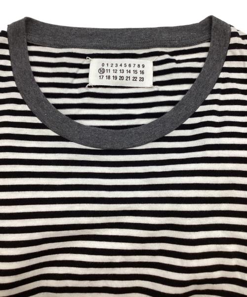 Maison Margiela（メゾンマルジェラ）Maison Margiela (メゾンマルジェラ) CREW NECK BORDER TEE ホワイト×ブラック サイズ:SIZE Sの古着・服飾アイテム