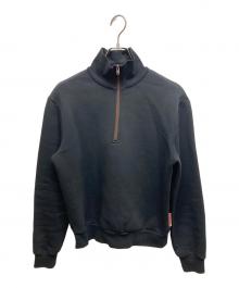 Acne studios（アクネ ストゥディオス）の古着「PINK LABEL ZIPPER SWEATER/ハーフジップスウェット」｜ブラック