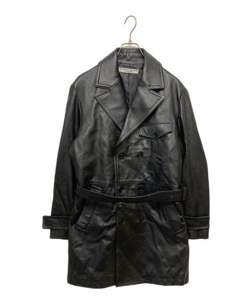KATHARINE HAMNETT（キャサリンハムネット）KATHARINE HAMNETT (キャサリンハムネット) ラムレザーコート ブラック サイズ:SIZE XLの古着・服飾アイテム