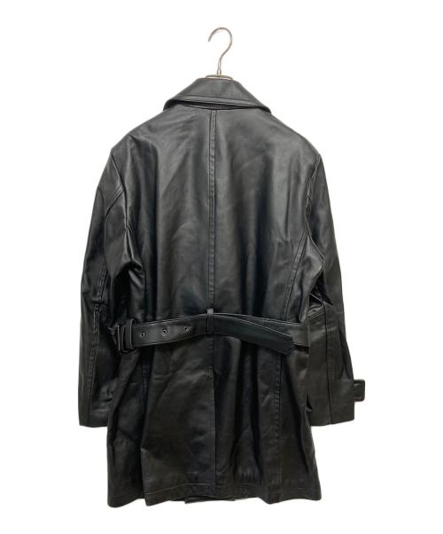 KATHARINE HAMNETT（キャサリンハムネット）KATHARINE HAMNETT (キャサリンハムネット) ラムレザーコート ブラック サイズ:SIZE XLの古着・服飾アイテム