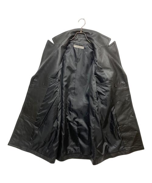 KATHARINE HAMNETT（キャサリンハムネット）KATHARINE HAMNETT (キャサリンハムネット) ラムレザーコート ブラック サイズ:SIZE XLの古着・服飾アイテム
