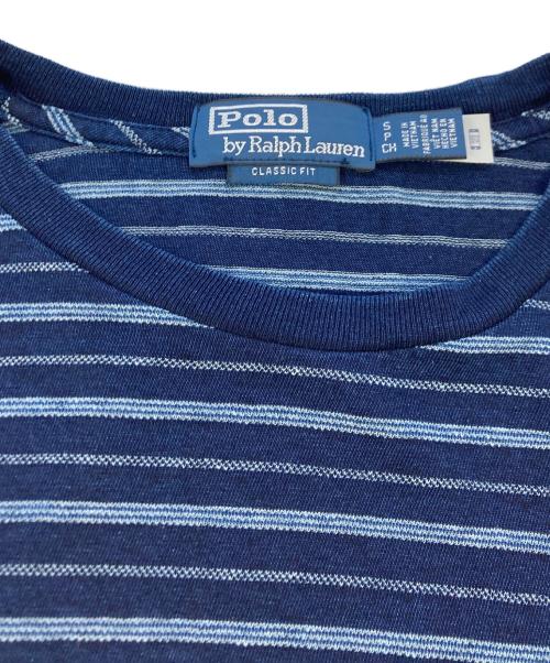 POLO RALPH LAUREN（ポロ・ラルフローレン）POLO RALPH LAUREN (ポロ・ラルフローレン) クラシックフィット インディゴボーダーTシャツ インディゴ サイズ:SIZE Sの古着・服飾アイテム