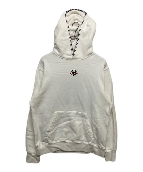 madhappy（マッドハッピー）MADHAPPY (マッドハッピー) Yankees Heart Fleece Hoodie ホワイト サイズ:SIZE Sの古着・服飾アイテム