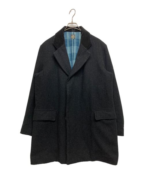 SUGAR CANE（シュガーケーン）SUGAR CANE (シュガーケーン) FICTION ROMANCE 20oz WOOL COVERT CHECK COAT ブラック サイズ:SIZE 38の古着・服飾アイテム