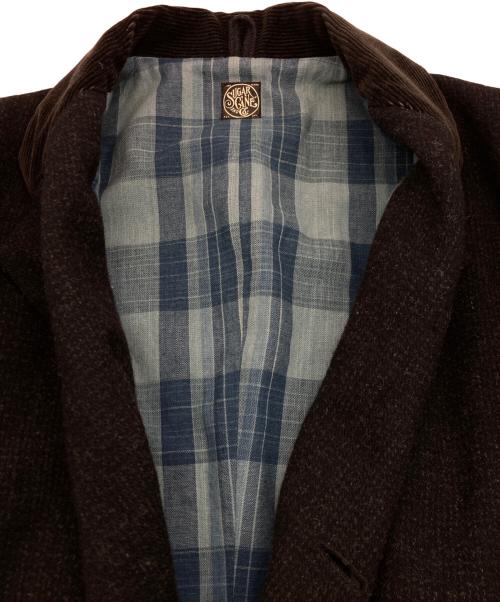 SUGAR CANE（シュガーケーン）SUGAR CANE (シュガーケーン) FICTION ROMANCE 20oz WOOL COVERT CHECK COAT ブラック サイズ:SIZE 38の古着・服飾アイテム