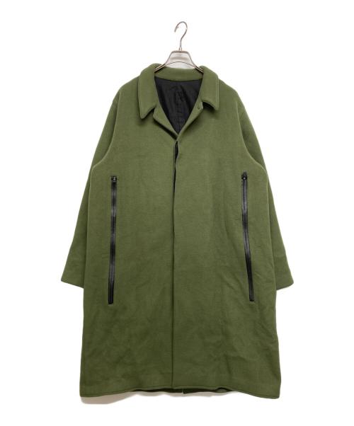 semoh（セモー）semoh (セモー) ウールステンカラーコート グリーン サイズ:SIZE1の古着・服飾アイテム