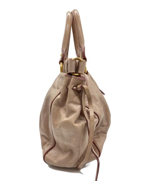 MIU MIU（ミュウミュウ）MIU MIU (ミュウミュウ) VITELLO LUX 2WAY BAG/ヴィッテロラックス2WAYバッグ MUGHETTO(ライトピンク)の古着・服飾アイテム