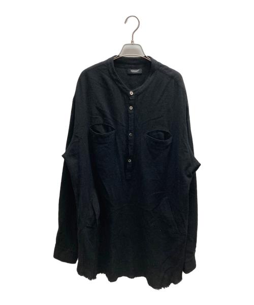 UNDERCOVER（アンダーカバー）UNDERCOVER (アンダーカバー) ウール縮絨プルオーバーシャツ ブラック サイズ:SIZE4の古着・服飾アイテム