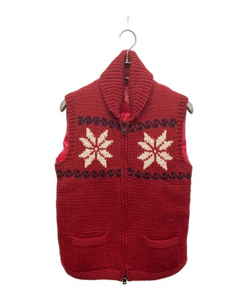 MONCLER（モンクレール）MONCLER (モンクレール) MAGLIONE TRICOT GILET レッド サイズ:SIZE Lの古着・服飾アイテム
