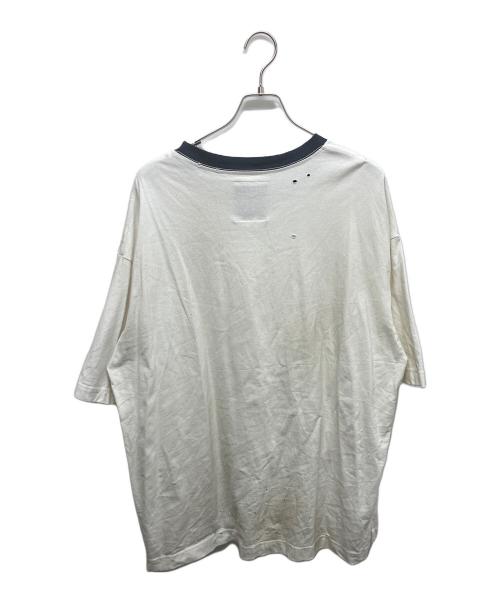 Maison MIHARA YASUHIRO（メゾン ミハラ ヤスヒロ）Maison MIHARA YASUHIRO (メゾン ミハラ ヤスヒロ) SMILY FACE PRINTED DISTRESSED TEE イエロー×ホワイト サイズ:SIZE50の古着・服飾アイテム