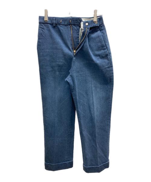 Text（テクスト）Text (テクスト) Flat Front Straight Trousers Ozone Wash INDIGO Ozon Wash サイズ:SIZE 0の古着・服飾アイテム