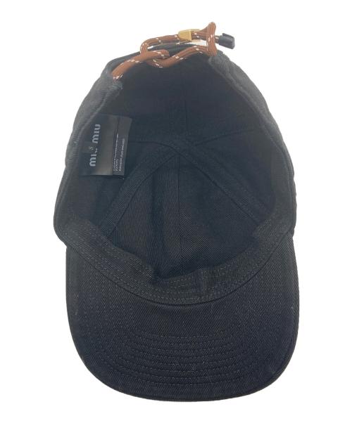 MIU MIU（ミュウミュウ）MIU MIU (ミュウミュウ) ベースボールキャップ ブラック サイズ:SIZE Sの古着・服飾アイテム